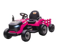 AIYAPLAY Women's Ride on Tractor & Trailer, 12V Electric Ride on Tractor in Pink AIYAPLAY Pink