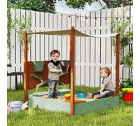 AIYAPLAY Wood Sandpit for Kids with Canopy for Garden, Beach, Green AIYAPLAY Green