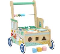 AIYAPLAY Wooden Baby Walker for 1-3 Year, Montessori Inspired Push Along Walker Toys, Multifunctional Activity Centre