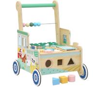 AIYAPLAY Wooden Baby Walker for 1-3 Years Push Along Walker Toys Green | Montessori Inspired, Multifunctional Activity Centre, Gift for Boys Girls