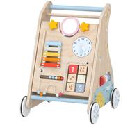 Wooden Baby Walker with Detachable Double-Sided Activity Board for 1-3 Years