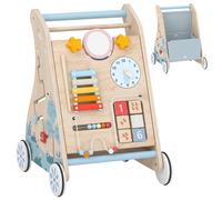 AIYAPLAY Wooden Baby Walker with Detachable Double-Sided Activity Board, Push Along Walker, Gift for Boys Girls 1-3 Years