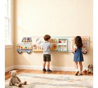 Aiyaplay Wooden Busy Board, 5 In 1 Wall Panel Sensory Toy For Kids