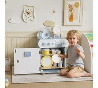 AIYAPLAY Wooden Dishwasher Playset, Kitchen Sink Toys with Accessories