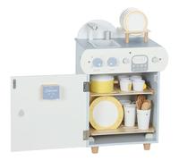 AIYAPLAY Wooden Dishwasher Playset Toy for Kids Age 3+ Light Blue