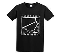 AIYAYO BAG Men's Leonard Cohen Show Me The Place Cotton T Shirt Black M