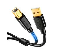 AIYEEN USB 2.0 Printer Cable 2M (6.6ft), Gold-Plated A to B Cable with Ferrite Core, AWG 24/28 Copper Wires, 480Mbps High Speed for Printers, Scanners, Fax, HDD