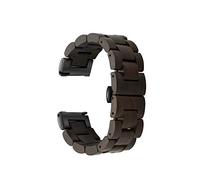 AIYIBEN Band 20mm for Samsung Galaxy Watch 4 40/42/44/46mm/Active 40mm/Active 2 40/44mm/Watch 3 41mm, Stainless Steel wood Watch Band Quick Release Strap Replacement Bracelet Wristband (Brown)