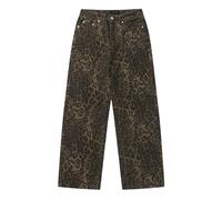 Aiyify Y2k Jeans Cheetah Print Jeans Oversized Wide Leg High Waisted Cargo Pants Leopard Print Pants for Women, Brown, M