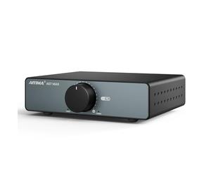 AIYIMA A07 MAX 2 Channel Stereo Amplifier Home Audio 300W*2 TPA3255 Class D Power Amp/Bridgeable Mono Amplifier 600 Watt with 3.5mm Line Output for Passive Bookshelf Speakers+DC36V 6A Power Adapter