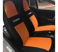 AIYING 2pcs Car Full Wrap Seat Cover Sets, For Smart 451 Fortwo, Front Seat Breathable Cushion, Four Seasons Non-slip Protective Cover, Interior Decoration Accessories,Orange