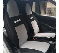 AIYING 2pcs Car Full Wrap Seat Cover Sets, For Smart 451 Fortwo, Front Seat Breathable Cushion, Four Seasons Non-slip Protective Cover, Interior Decoration Accessories,Grey