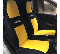AIYING 2pcs Car Full Wrap Seat Cover Sets, For Smart 451 Fortwo, Front Seat Breathable Cushion, Four Seasons Non-slip Protective Cover, Interior Decoration Accessories,Yellow