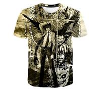 AIYINIY Death Note T-Shirt Adult Misa Amane/Light Yagami Anime T-Shirt 3D Printed Graffiti Short Sleeve Tops Streetwear Casual Sweatshirt for Women and Men (Type 10, 3XL)