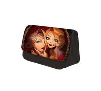 AIYINIY Hazbin Hotel Pencil Bag Anime Pencil Case Alastor/Angel Dust/Charlie/Lucifer Large Capacity Double Stationery Case Student Pen Pouch Bag Pencil (Type 2, 13 * 7.5 * 22cm)