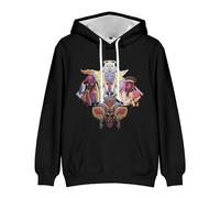 AIYINIY Hotel Hoodie Angel Dust Alastor Cartoon Graphic Sweatshirt Hooded Pullover Charlie Hazbin Hotel Costume Unisex Long Sleeve Hoodies (Type 1, S)