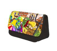 AIYINIY My Singing Monsters Fashion Stationery Pen Box (Girls/Boys) Student Gift, Teen Anime Large Capacity 2 Zippered Layer Back to School Stationery Storage Bag (Type 3, 22 x 7.5 x 13cm)