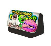 AIYINIY My Singing Monsters Fashion Stationery Pen Box (Girls/Boys) Student Gift, Teen Anime Large Capacity 2 Zippered Layer Back to School Stationery Storage Bag (Type 1, 22 x 7.5 x 13cm)