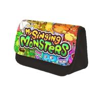 AIYINIY My Singing Monsters Fashion Stationery Pen Box (Girls/Boys) Student Gift, Teen Anime Large Capacity 2 Zippered Layer Back to School Stationery Storage Bag (Type 2, 22 x 7.5 x 13cm)