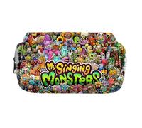 AIYINIY My Singing Monsters Pencil Case Cartoon Game Print Pencil Box Large Capacity Pen Bag Students Stationery Bag for Student Teen (Type 12, 21x7.5x10CM)