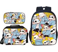 AIYINIY Undertale Backpack 3 Piece Set Anime Game 3D Printed Girls Boys School Bookbag + Lunch Bag+Pencil Case Set, Children Student Casual Daypack Laptop Rucksack (Type 8, 30x40x16cm)