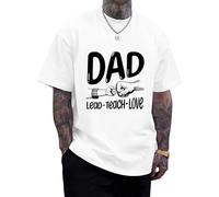 AIYINO 1st T Shirt Mens Daddy T-Shirt Dad and Grandad Gifts for Father's Days Tee Tshirt Top White XXL