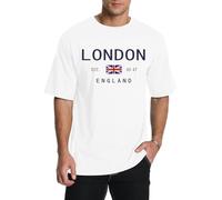 AIYINO London England Est 47 Graphic Mens T Shirt UK Cotton Tee White XL