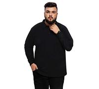 AIYINO Men's Big and Tall Polos Classic Fit Long Sleeve Soft Cotton Polo Shirt (XL Black)