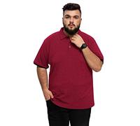 AIYINO Men's Big and Tall Polos Classic Fit Short Sleeve Soft Cotton Polo Shirt (X-Large Red)