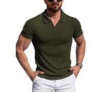 AIYINO Mens Golf Polo Shirts Multipack Summer Tops Casual Smart Work Polos Shirt for Men UK Army Green XXL