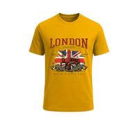 AIYINO Mens Union Jack T-Shirt Clothes Summer London Tshirt Short Sleeve London T Shirt for Men Union Jack Top Tshirts Yellow XL