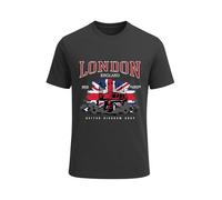 AIYINO Men's Union Jack T Shirts for Men Crew Neck ve Day T Shirt Summer Union Jack T-Shirt Gray L