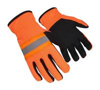 AIYO LEMAX Hi Viz Black Stretch Fabric Gloves - Reflective Knuckle - Orange | Size: Large AIYO Orange L