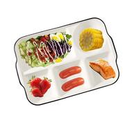 AIYoo 12.5inch Ceramic Divided Plate,5 Compartment Portion Control Plate,Reusable Bariatric Plate for Adults,White Dinner Plates for Daily Use,Dessert Plates for Balanced Meal