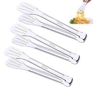 AIYoo Kitchen Tongs Premium Pack of 3×9.45inch 18/8 (304) Stainless Steel Tongs Set,Barbecue Tongs Cooking Tongs Salad Baking Tongs Serving Tongs Buffet Tongs Silver Homemaker Salad Gripper Clip Tool