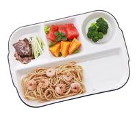 AIYoo Large White Dinner Plates Ceramic Divided Plate 12 Inch 4 Compartment Porcelain Portion Control Plate for Adults Bariatric Diet - Microwave, Oven, and Dishwasher Safe