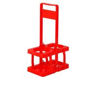 AIYoo Portable Plastic Drink Carrier,Reusable Red Beer Bottle Coffee Cup Holder,Tea Bottle Drink Caddy for Delivery,2 Holes Cup Holders with Handle for Catering Restaurant Travel Car