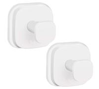 AIYoo Suction Cup Hooks for Shower,Stainless Steel Suction Hook for Bathroom,Removable Towel Hooks for Kitchen Wall,Glass,Mirror,Tile,Heavy Duty Hook for Hanging,2 Pack,White