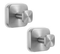 AIYoo Suction Cup Hooks for Shower,Stainless Steel Suction Hook for Bathroom,Removable Towel Hooks for Kitchen Wall,Glass,Mirror,Tile,Heavy Duty Hook for Hanging,2 Pack,Silver