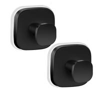AIYoo Suction Cup Hooks for Shower,Stainless Steel Suction Hook for Bathroom,Removable Towel Hooks for Kitchen Wall,Glass,Mirror,Tile,Heavy Duty Hook for Hanging,2 Pack,Black