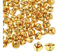 Aiyorse 100 Pcs Jingle Bells, Christmas Jingle Bells, 3/5 Inch Bulk Sound Craft Bells for Christmas Home Festival Decorations DIY Project, Gold