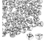 Aiyorse 100 Pcs Jingle Bells, Christmas Jingle Bells, 3/5 Inch Bulk Sound Craft Bells for Christmas Home Festival Decorations DIY Project, Silver