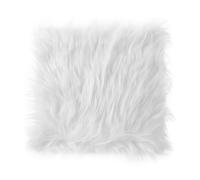 Aiyorse 12inch Faux Fur Square, Small Square Cushion, Luxury White Photo Props Background for Tabletop Photography, Home Decor, Product Display, Locker Accessories for Girls (White)