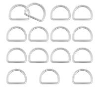 Aiyorse 15 Pack 1 Inch D Ring, 3mm Thickness Stainless Steel Heavy Duty D Ring for Bag Metal Solid Rings for Dog Collars, Backpacks, Webbing Straps Belts Bags Dog Leash Hand DIY Accessories(Sliver)
