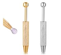 Aiyorse 2 Pcs Piercing Ball Grabber, Piercing Tools to Change Jewellery Mini Grabber Pen Stainless Steel 4 Prongs Claw Tweezers for Electronic Component Diamond Pearls Gem (Glod, Silver)