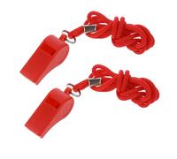 Aiyorse Red Whistle, 2 Packs Whistle for Coaches, Plastic Coach Whistles with Lanyard, Loud Clear Crisp Referee Whistle, Whistle Emergency for Teacher Polices Officials Sport Training Lifeguard