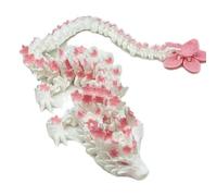 Aiyoushang 3D Printed Dragons，12-inch 3D Printed Cherry Blossom Dragon, Chinese Dragon Plush，Pink Dragon