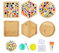 AiYoYo Mosaic Coaster Kit - DIY Craft Set - Mosaic Art - 5 - 10+ Years - 3 Pieces - Not Foldable