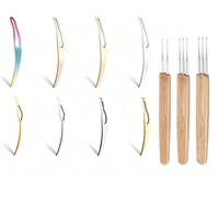 Aiyraa 11pcs Dreadlock Crochet Hook & Loc Needle Tool Kit for Hair Braid, Needle Weaving Crochet 0.75mm, Dreadlock Accessories