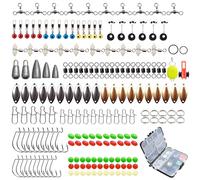 aiyraa 183pc Sea Fishing Tackle Kit - 3pc Pike Lures Set-10pc Spinner Bait Kit (silvery, s